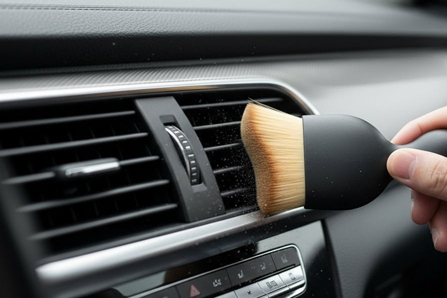 Car Vent Cleaning Soft Brush with Casing Car Interior Cleaning Tool Artificial Car Brush Crevice Dusting Detailing